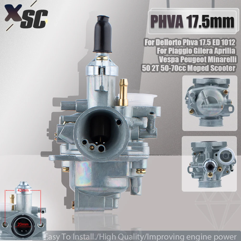 17.5mm gaźnik dla Dellorto Phva 17.5 ED 1012 dla Piaggio Gilera Aprilia Vespa Peugeot Minarelli 50 2T 50-70cc motorower