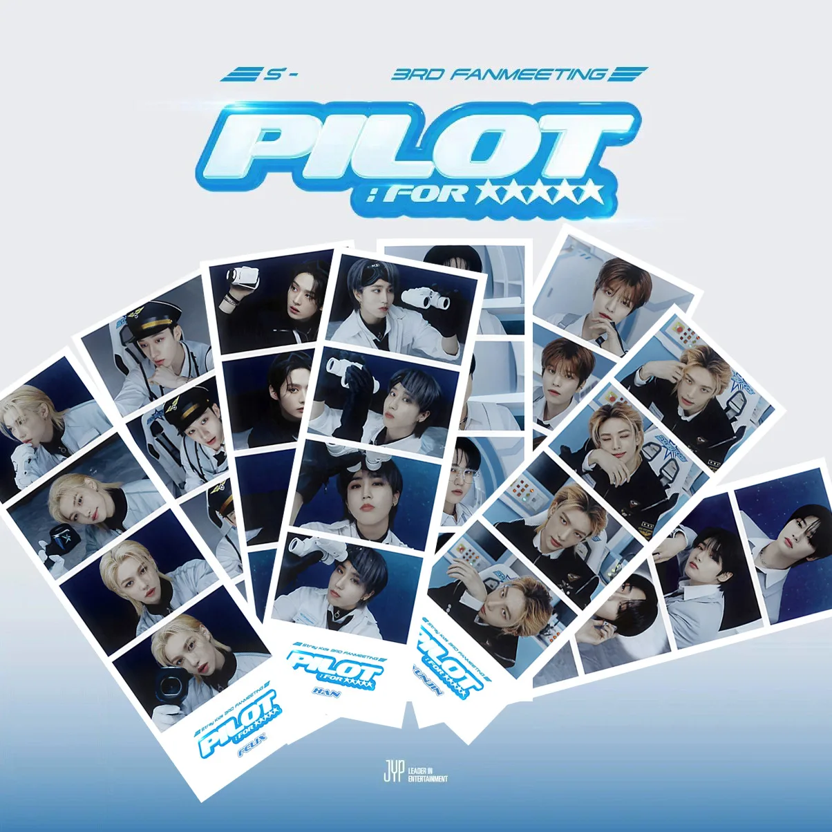 

8pcs Set Skzoo Stray Kids Pilot Signature Collection Cute Bookmarks Four Grid Patterns Pvc Waterproof Selfie Tags Fans Gift