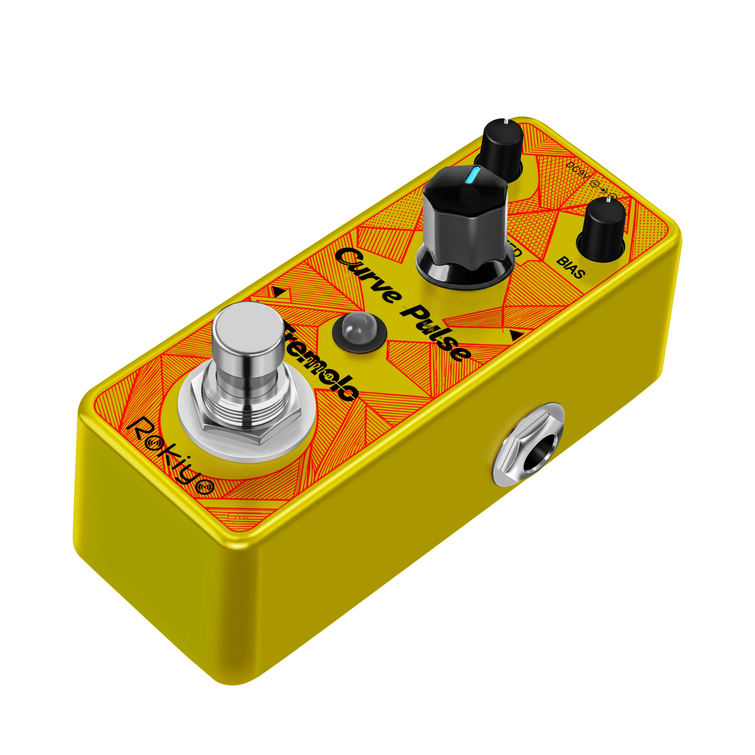 Rokiyo Curve Pulse Tremolo Guitar Pedal Classic Optical Tremolo Effect Pedal Wide Speed Depth Range Mini Trelicopter Synthesizer