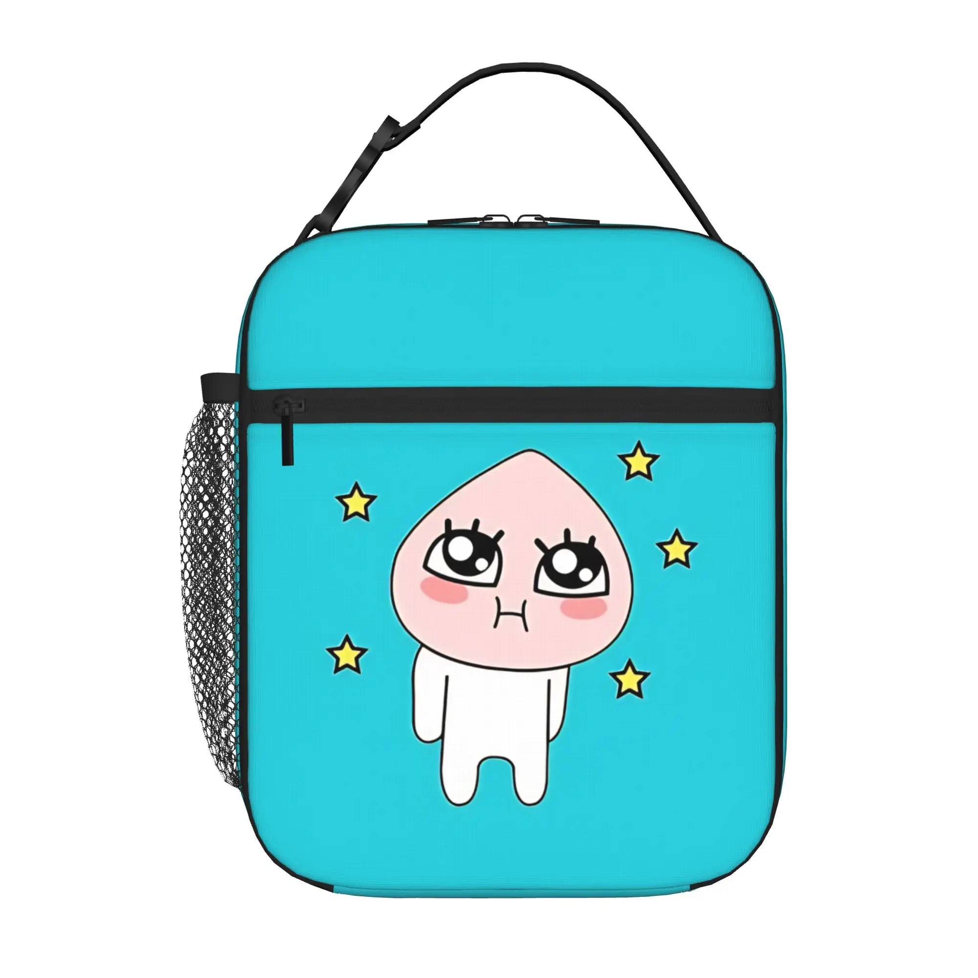 1 Piece Zipper Closure peach shaped  Storage Bag Pocket K-Kakao School Lunch Food Box Reusable For Lunch Food Bag