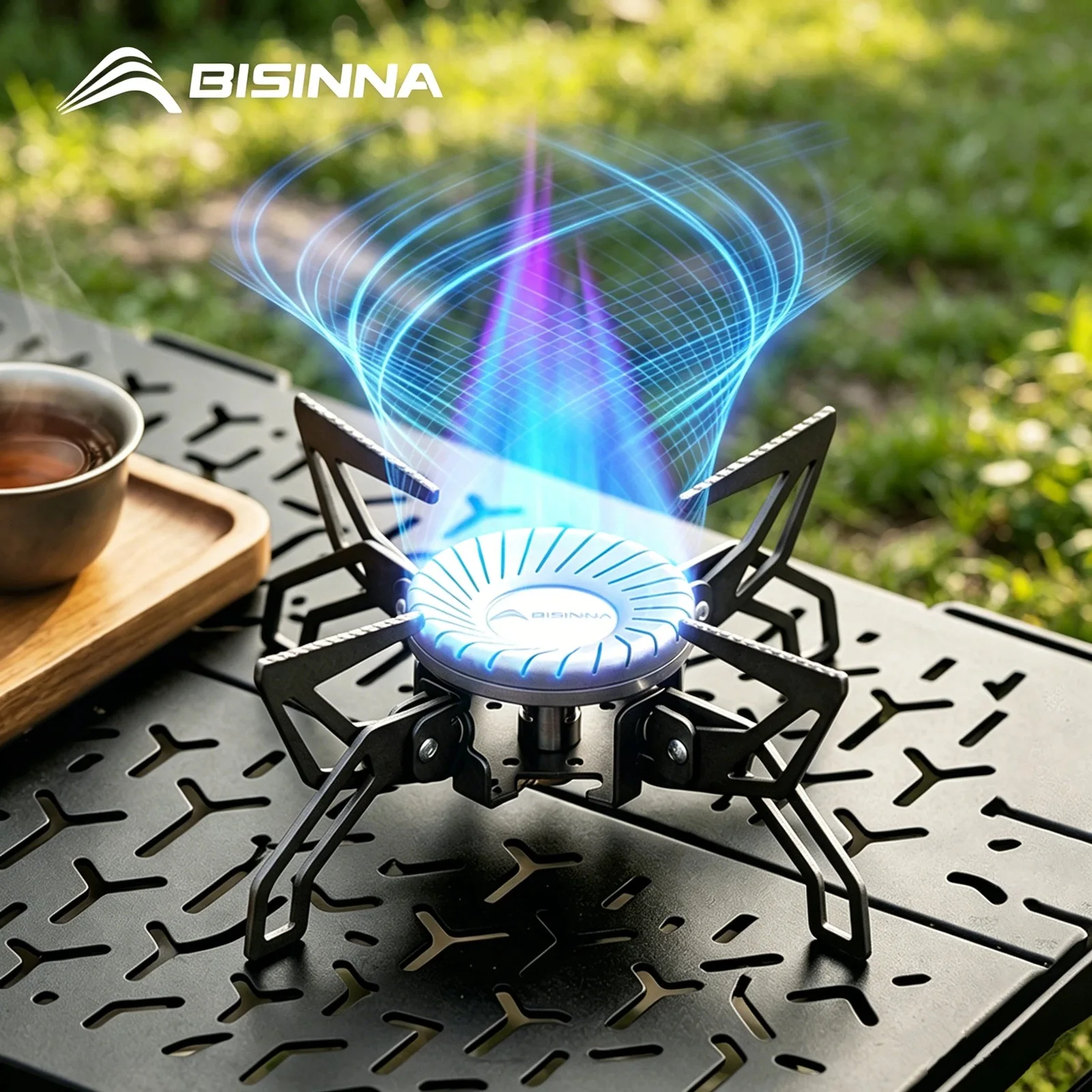 BISINNA Camping Stove 4000W High Power Split Foldable Portable Gas Burner for Outdoor Backpacking Hiking BBQ Cooking