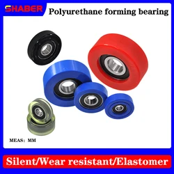 【SHABER】supply Bearing I.D less than 17\20\25\30mm polyurethane formed bearing glue coated bearing mute pulley guide wheel