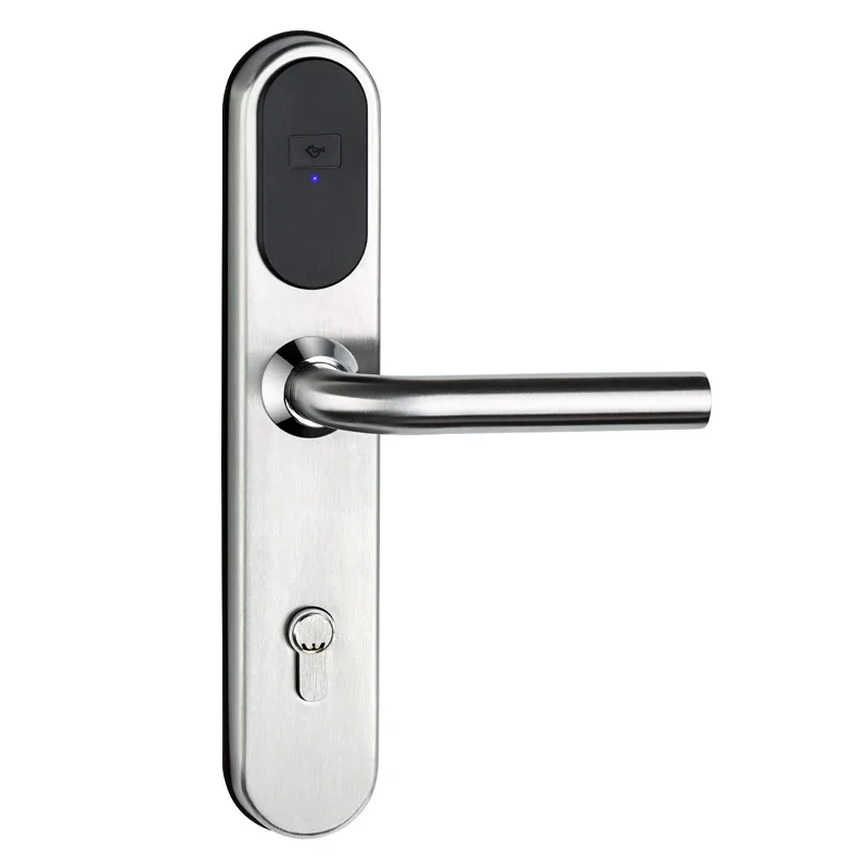 

Stainless Steel Smart Hotel Special Management System Disc Keyless Master RFID Card Door Lock With Mechanical Key