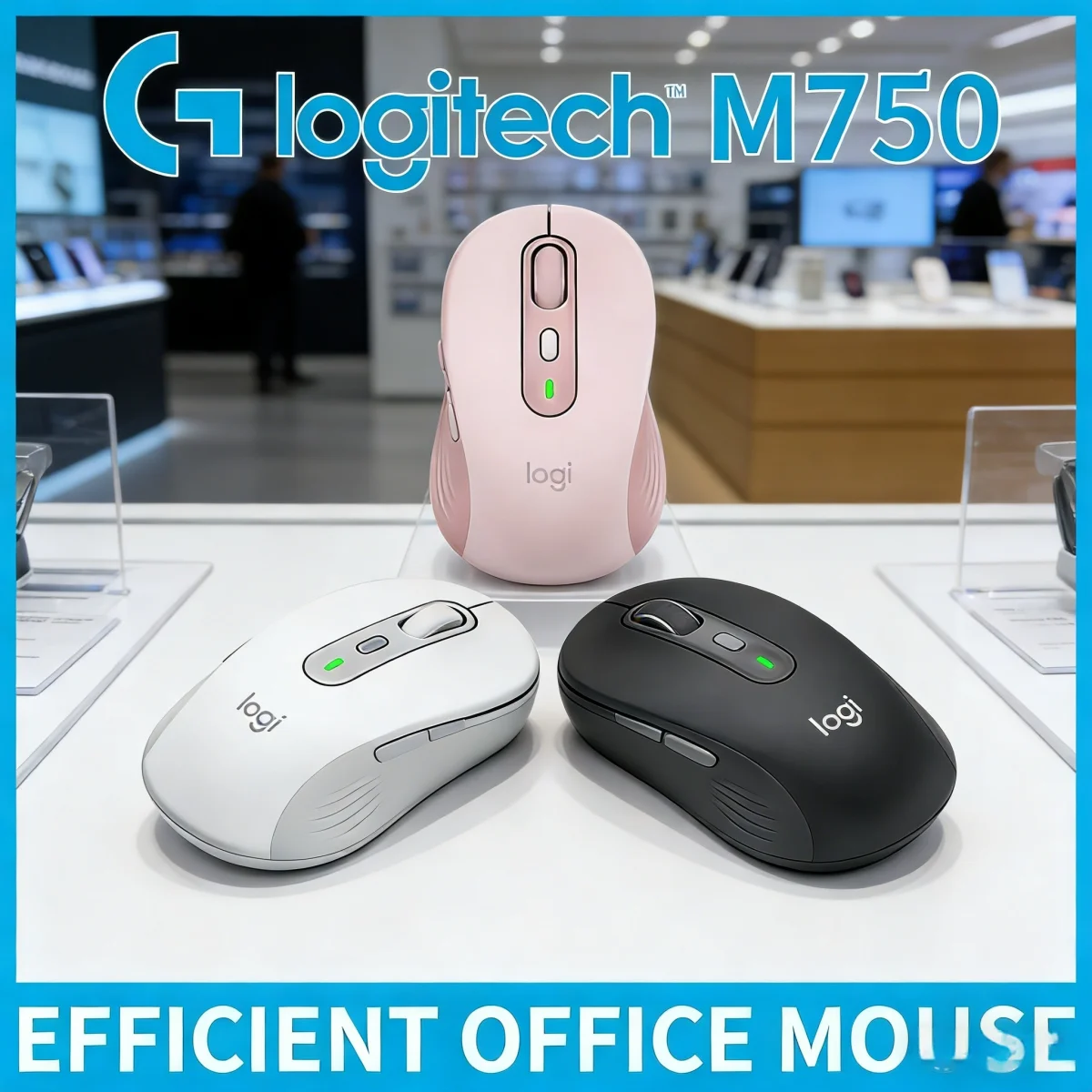 

Logitech M750 Высокоскоростная железнодорожная офисная мышь для отелей, легкая двухрежимная беспроводная бесшумная мышь Sweat, сверхпростая для геймеров