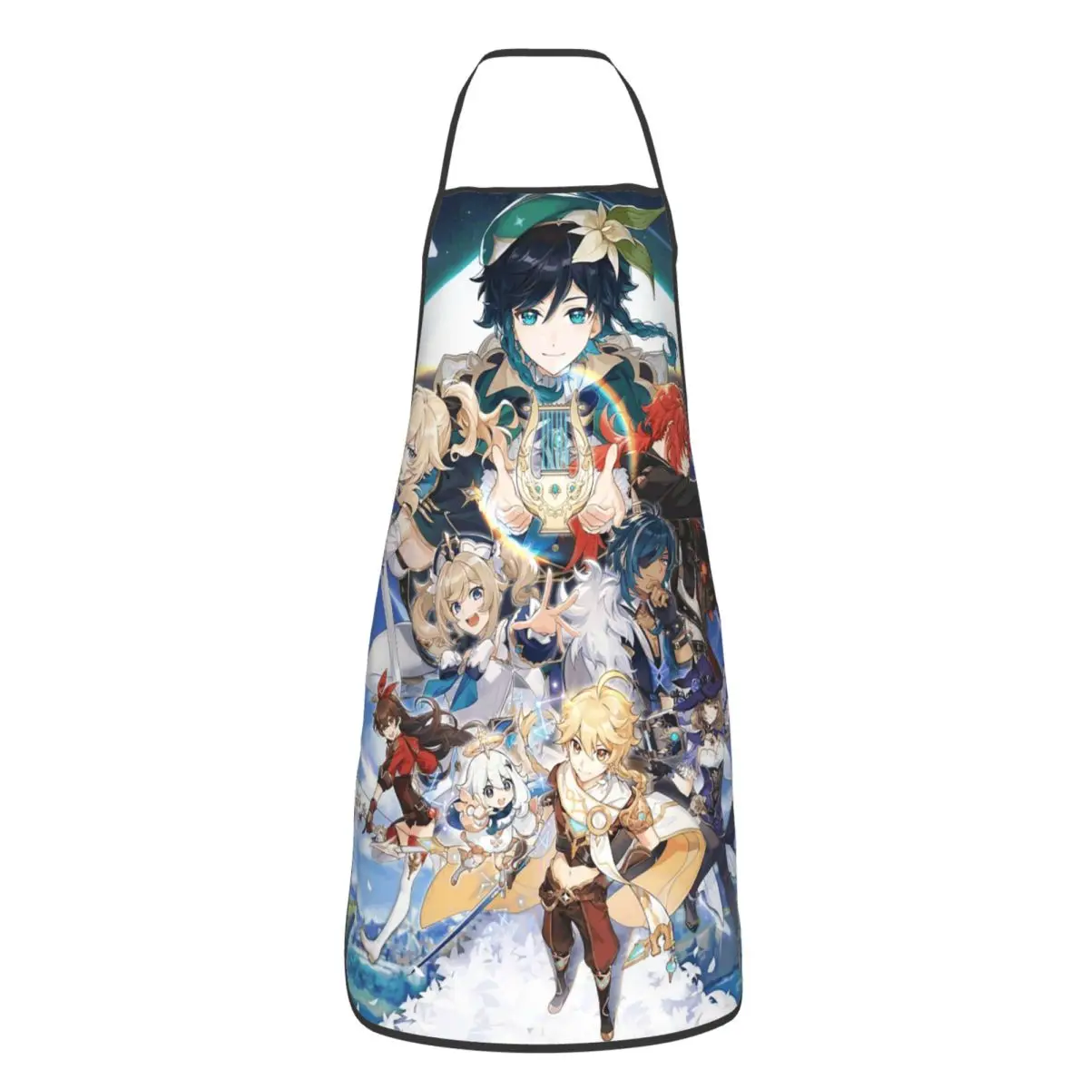 Genshin Impact Anime Game Aprons Chef Baking Tablier Sleeveless Bib Kitchen Cleaning Pinafore for Women Men Gardening