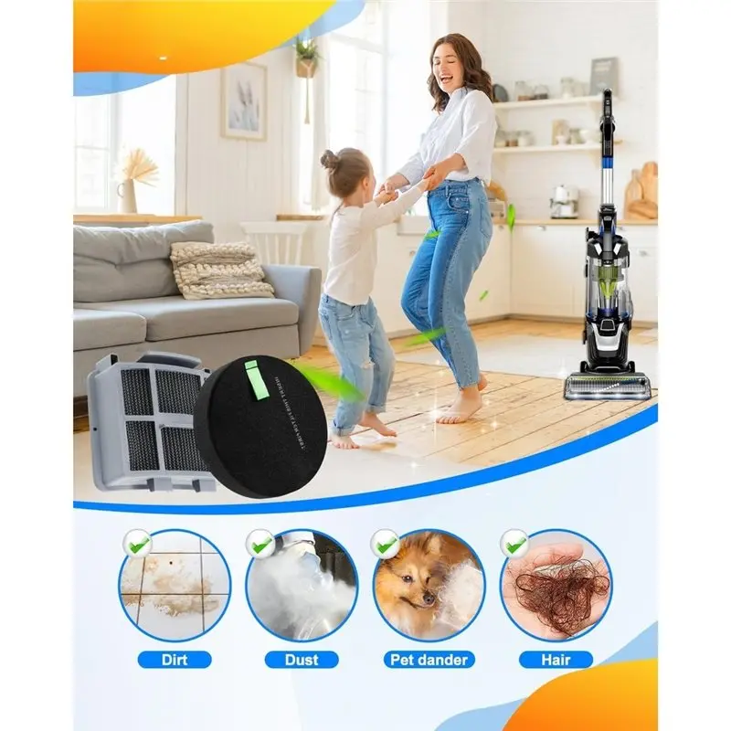 A83G-Filters Compatible For Bissell 3 HEPA + 6 Foam Upright Vacuum Filter Replacement