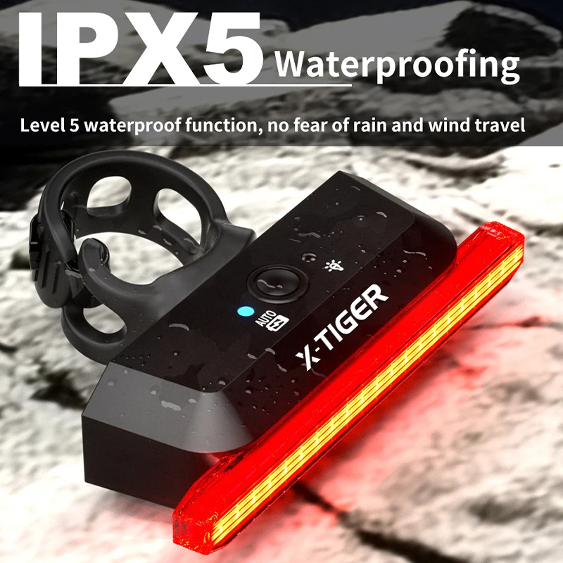 X-TIGER Red LED Bike Tail Light Super Bright USB Rechargeable Rear Bike Light IPX5 Waterproof Safety Warning Bicycle Lights