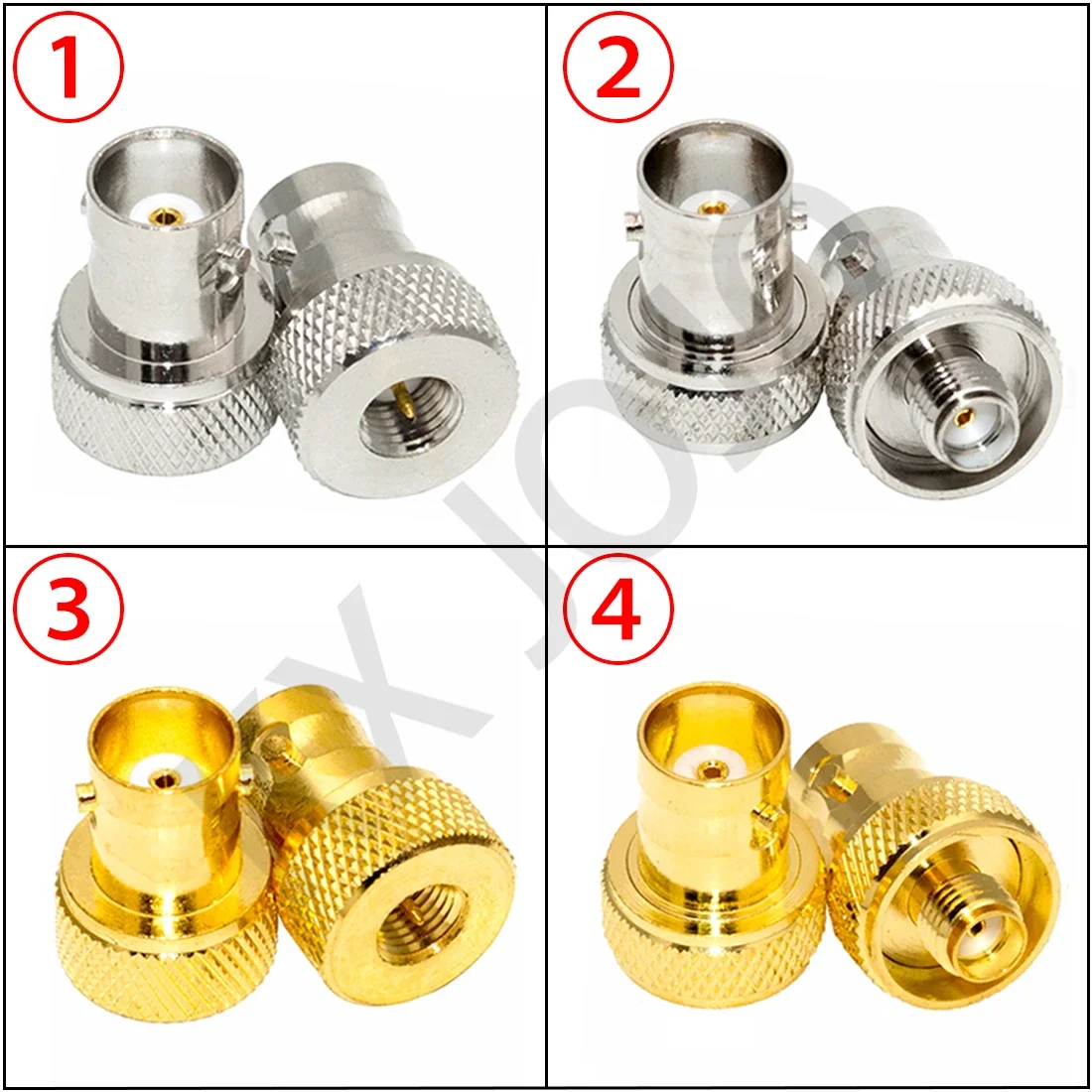 

SMA to BNC Adapters BNC (Q9) Female to SMA Male/Female Disc Adapter Gold/Silver Nickelplated RF Connector