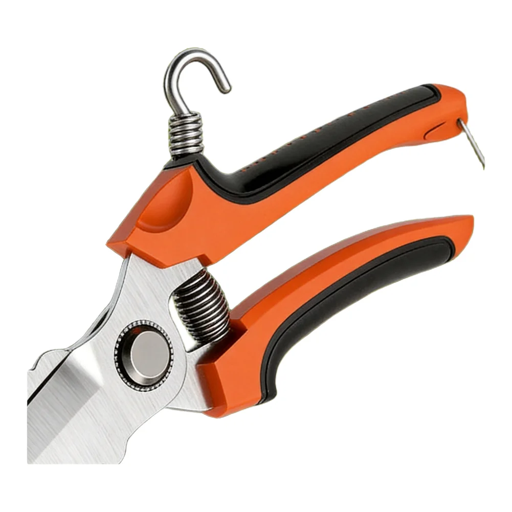 Carbon Steel Garlic Trimming Shears with Precision Edges Reduced Hand Fatigue Design and Integrated Safety Lock