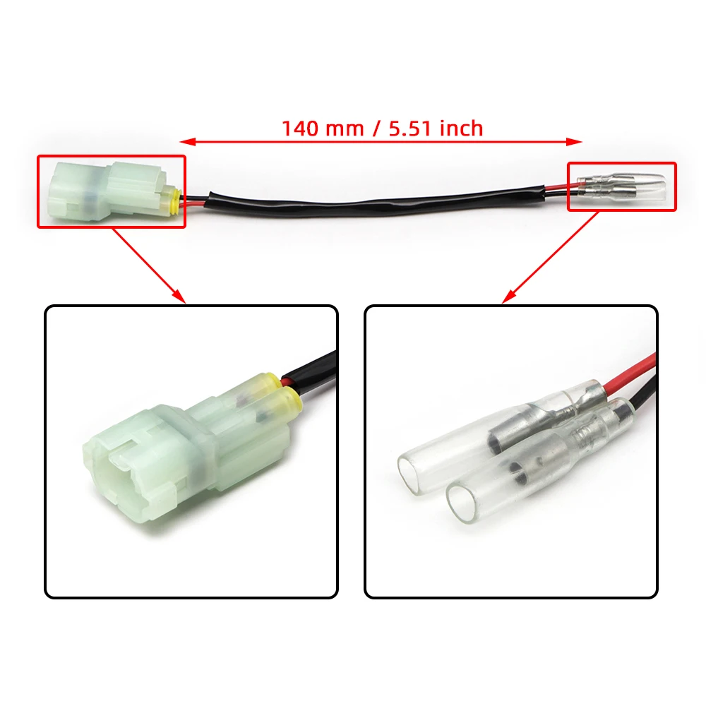 

2 Wires Turn Signal Wiring Harness Connectors Line Adapter Plug Converter For Honda Motorcycle Accessories