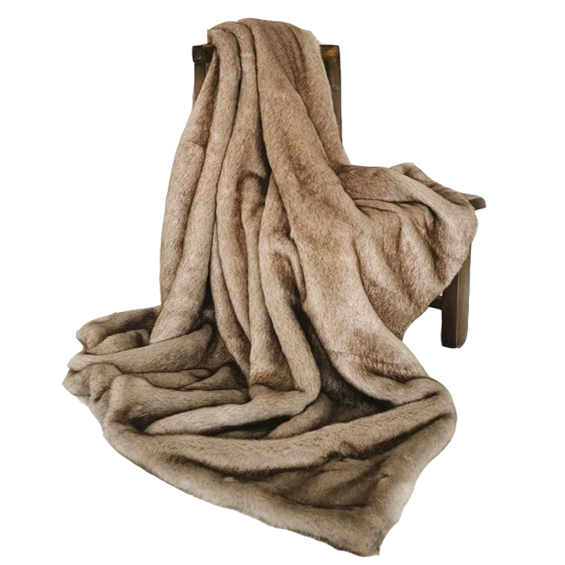 

Luxury Faux Fur Blanket European Home Decoration Fluffy Shaggy Sofa Blanket Bedspread Warm Bedding Sheet Cozy Throw Blanket