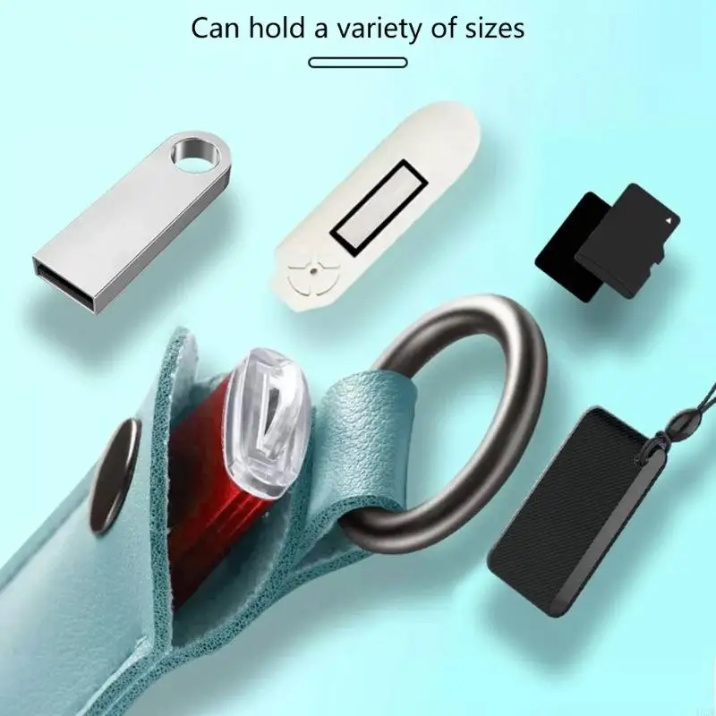 462E Fashionable USB Flash Drive Holder Microfiber Leather Protective Case With Clip Optional Color