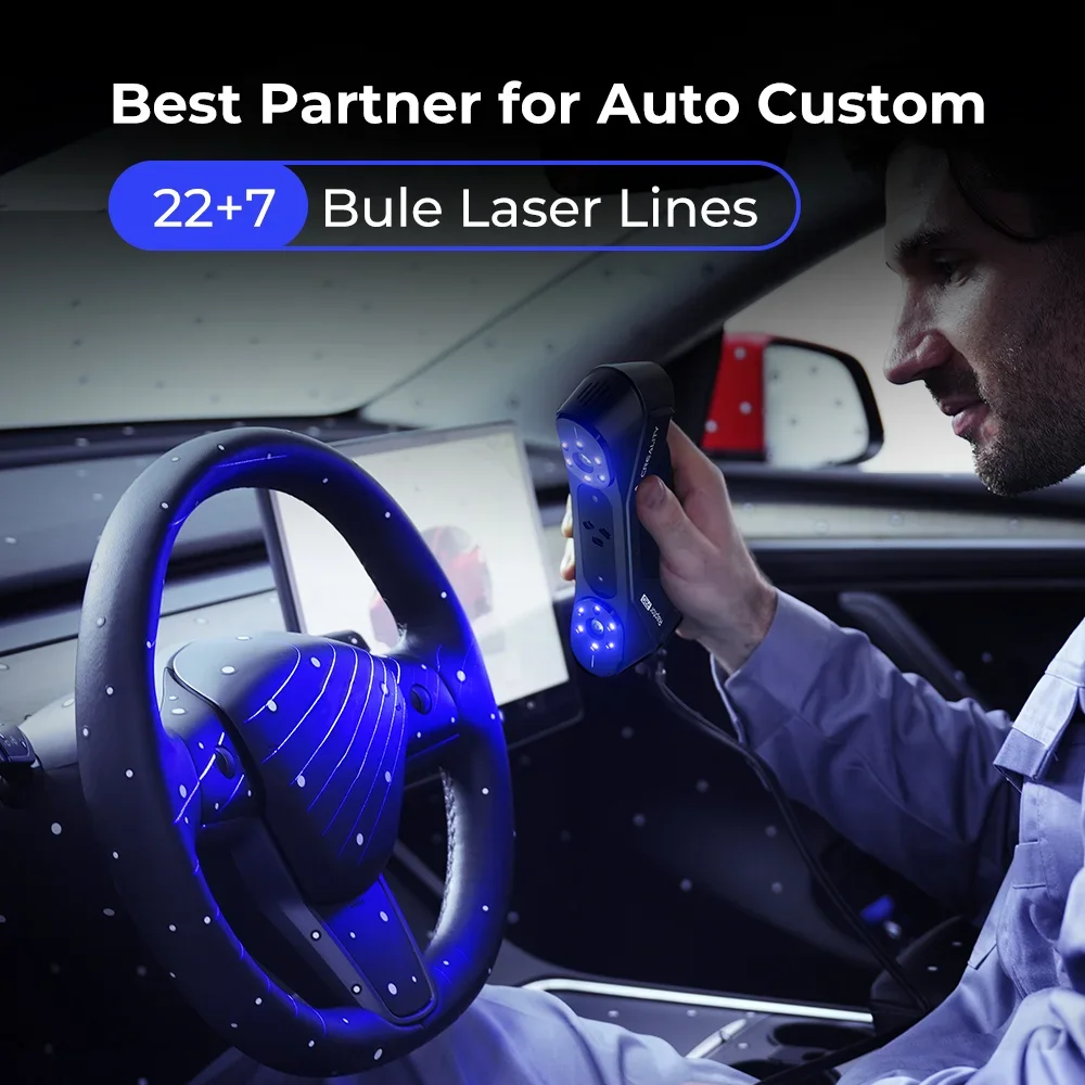 Creality Raptor Pro 3D Scanner 22+7 Blue Laser & NIR 0.02mm Accuracy For 5-4000mm Objects