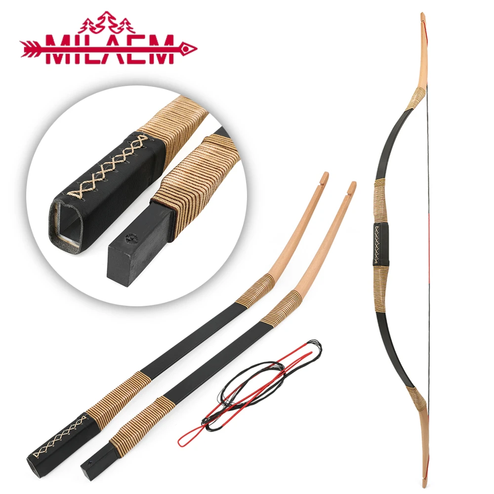 20-35lbs Archery Split Traditional Bow Leather Manual Quick Assembly Convenient for Outdoor Adult Shooting Hunting Accessories