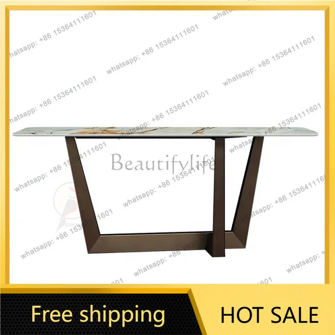 LS Italian Light Luxury Marble Creative Entrance Platform Modern Simple End View Platform Home Corridor Stainless Steel