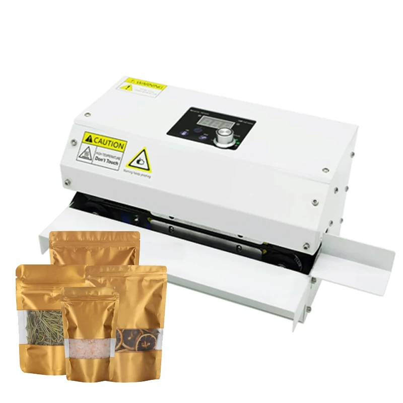 

Automatic Heat Sealer Coffee Chips Aluminum Foil Plastic Bag Horizontal Right Mini Automatic Continuous Sealing Machine