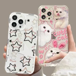 Cute Cat Case for Samsung Galaxy S25 S24 S23 Ultra Plus 5G S20 FE A55 A54 A35 A53 A32 A52 A16 A15 A14 A24 A25 Cover Soft Shell