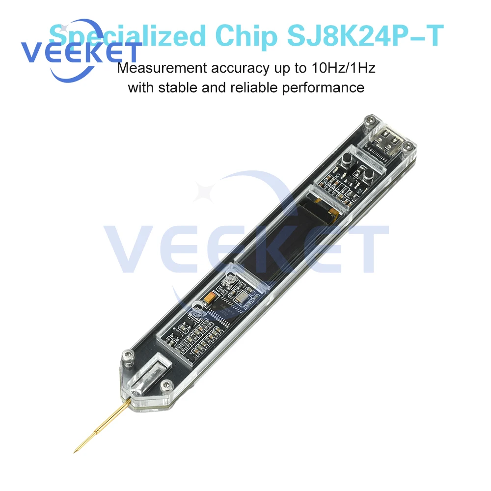 عداد تردد عالي الدقة 200 هرتز - 100 ميجا هرتز مع شاشة OLED مقياس تردد الترددات اللاسلكية المحمول لاختبار مذبذب الكريستال #4