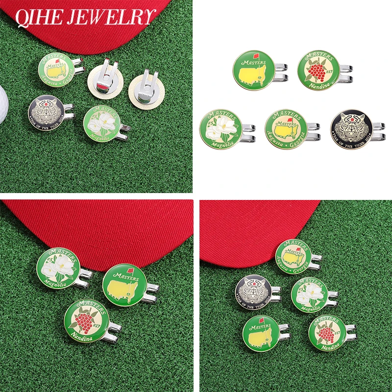 Golf Ball Marker With Golf Hat Clip Magnetic Funny Print Patterns Badges for Golf One Putt Eagle Tiger Cap Accessories Golf Gift