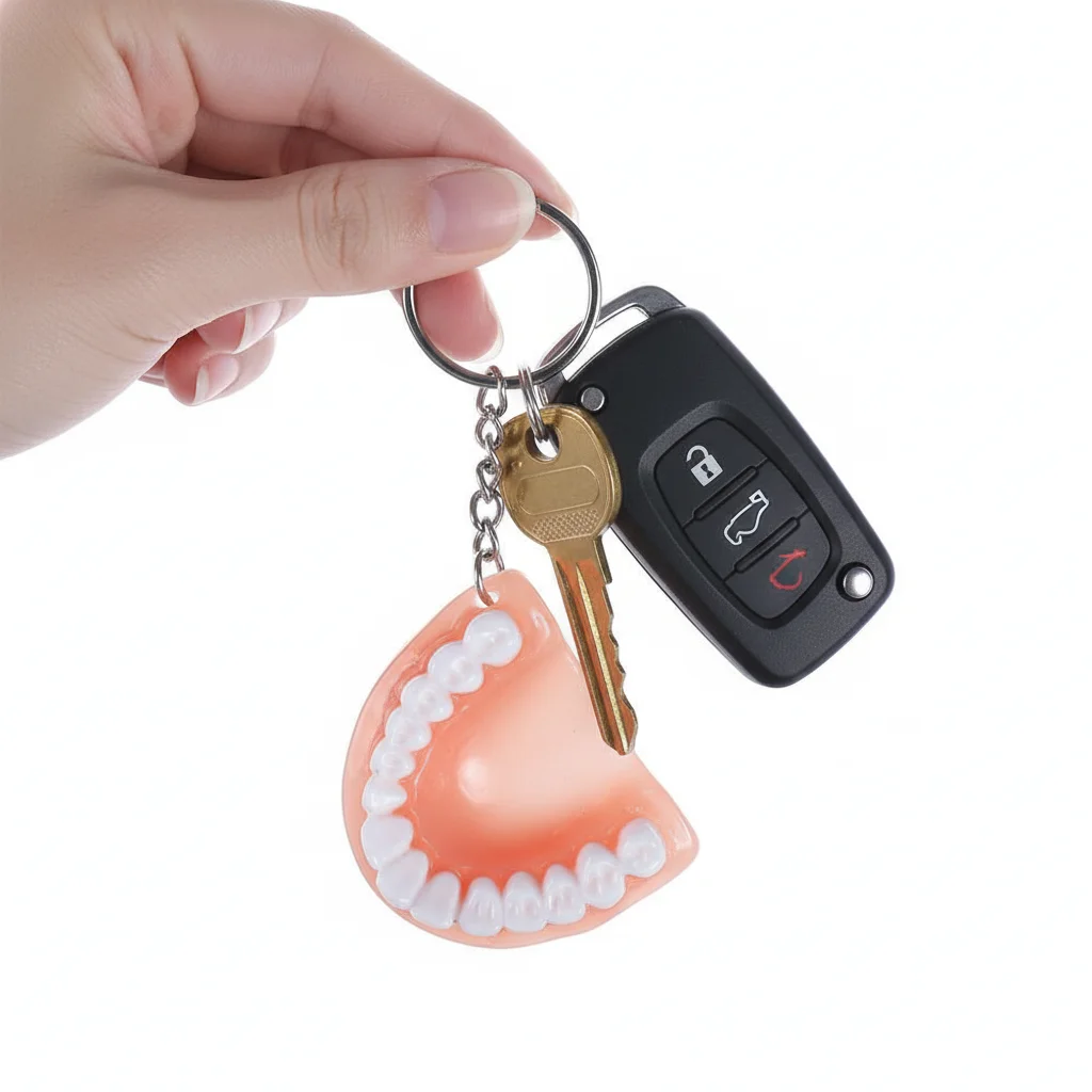 

Dental Decoration Creative Teeth Shape Simulation Resin Tooth Key Chain Denture Key Chain Teeth Pendant Teeth Keyring