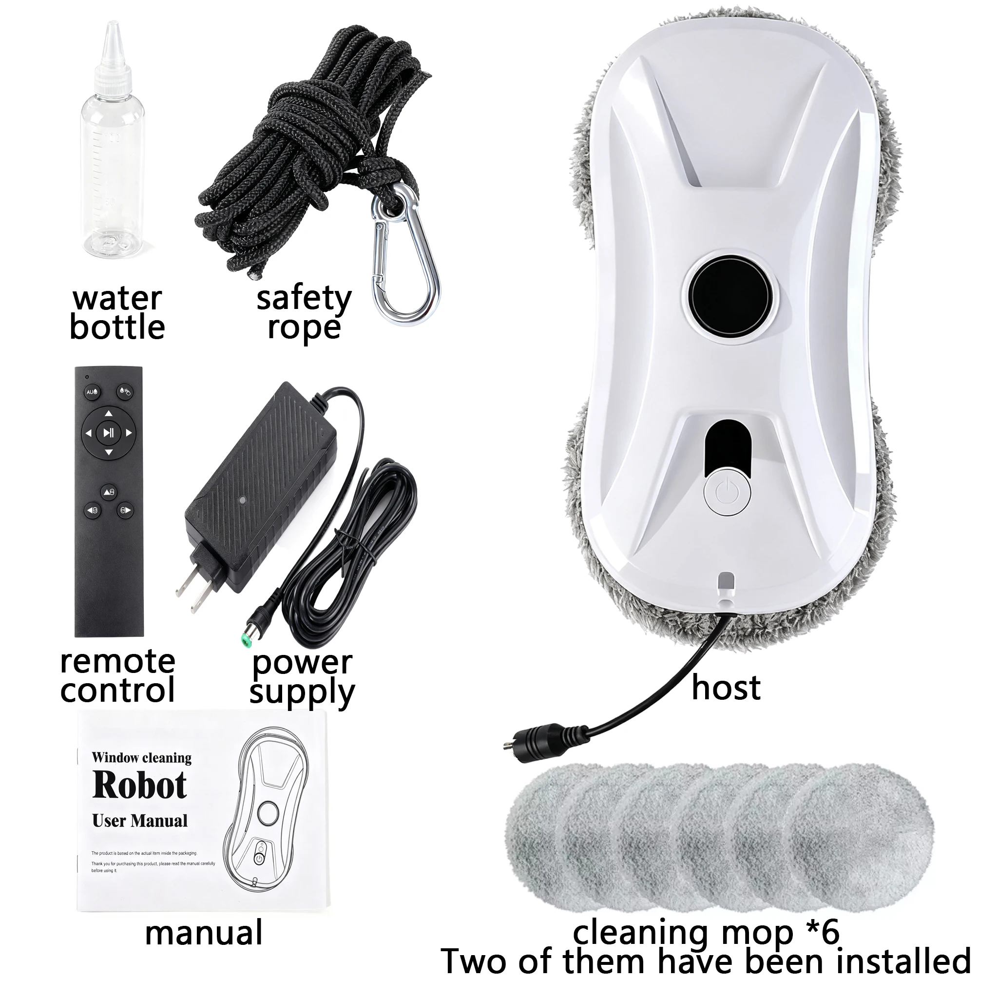 Intelligent Ultrathin Auto Ultrasonic WaterSpray Window Cleaning Robot Remote Control Electric Glass Wash Vacuum Cleaner Robotic