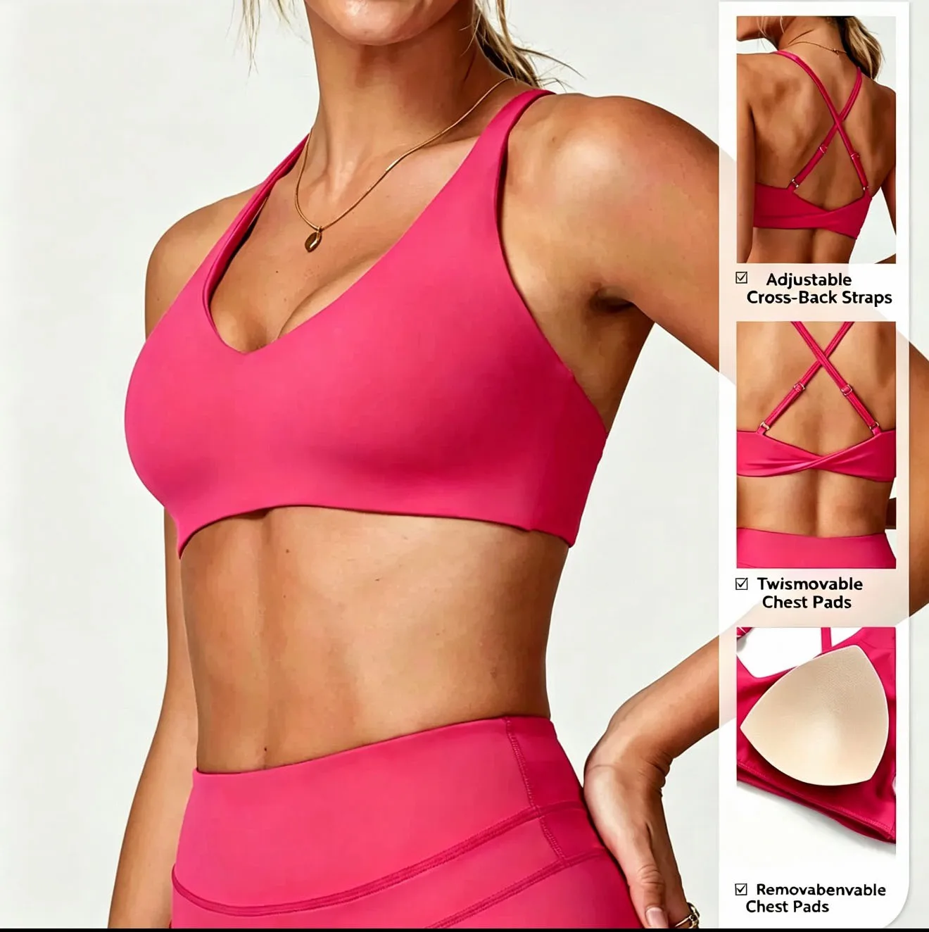 Sports Bra Women Fitness Bra Halter Sports Underwear Naked Feel Sexy Yoga Gym Push Up Workout Bra Padded Bralette Bathsuit