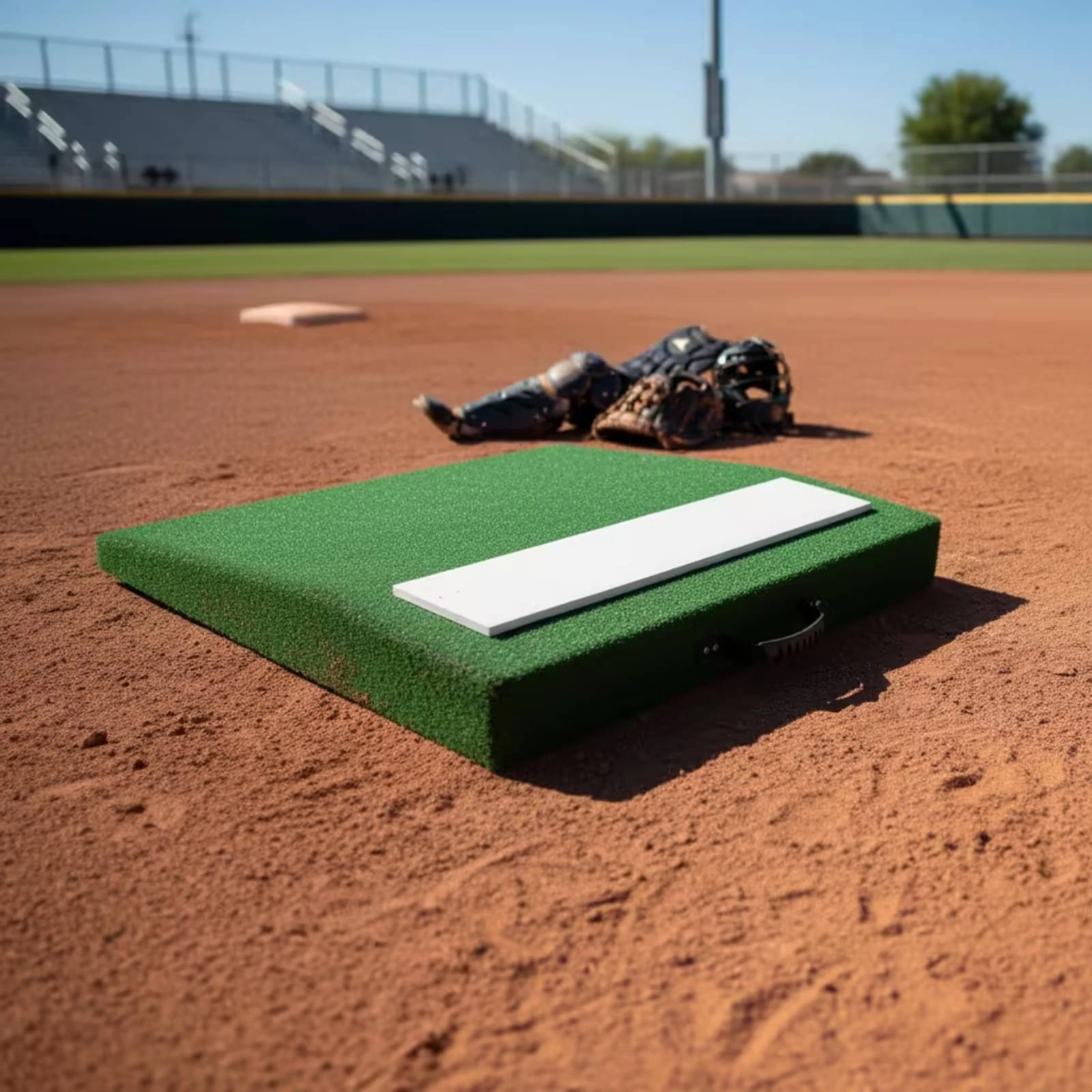 Baseball Pitching Mound Wooden Portable Pitching Mound Sloped Anti-Slip for, Backyard, Indoor Training
