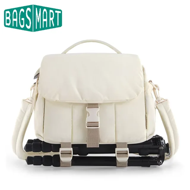 BAGSMART torba na aparat fotograficzny torby na kamerę fotograficzną z osłoną przeciwdeszczową uchwyt na statyw torebki DSLR do Sony Nikon Canon Panasonic