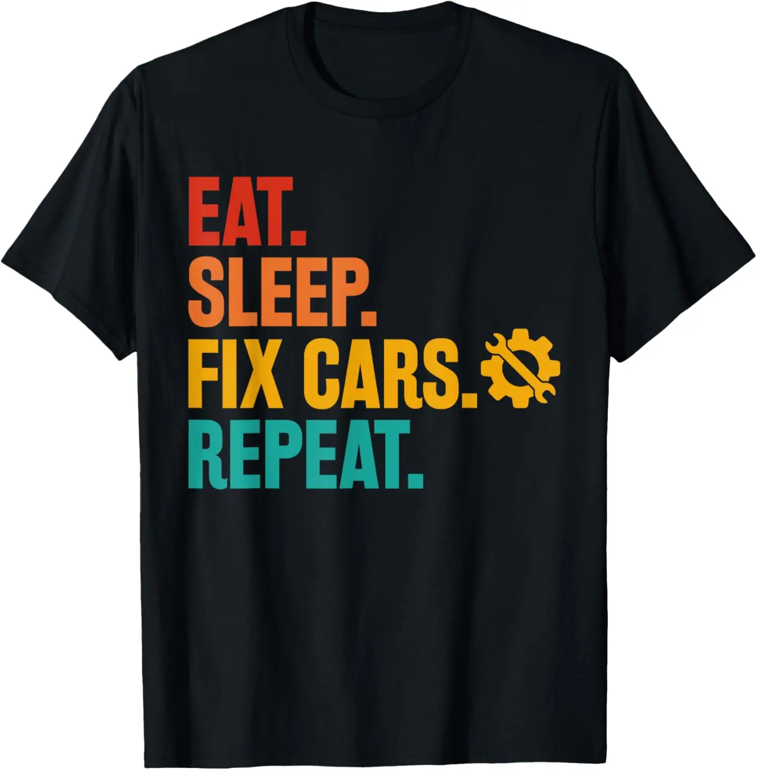 

Eat Sleep Fix Cars Повторите, футболка для любителей автомобилей в гараже