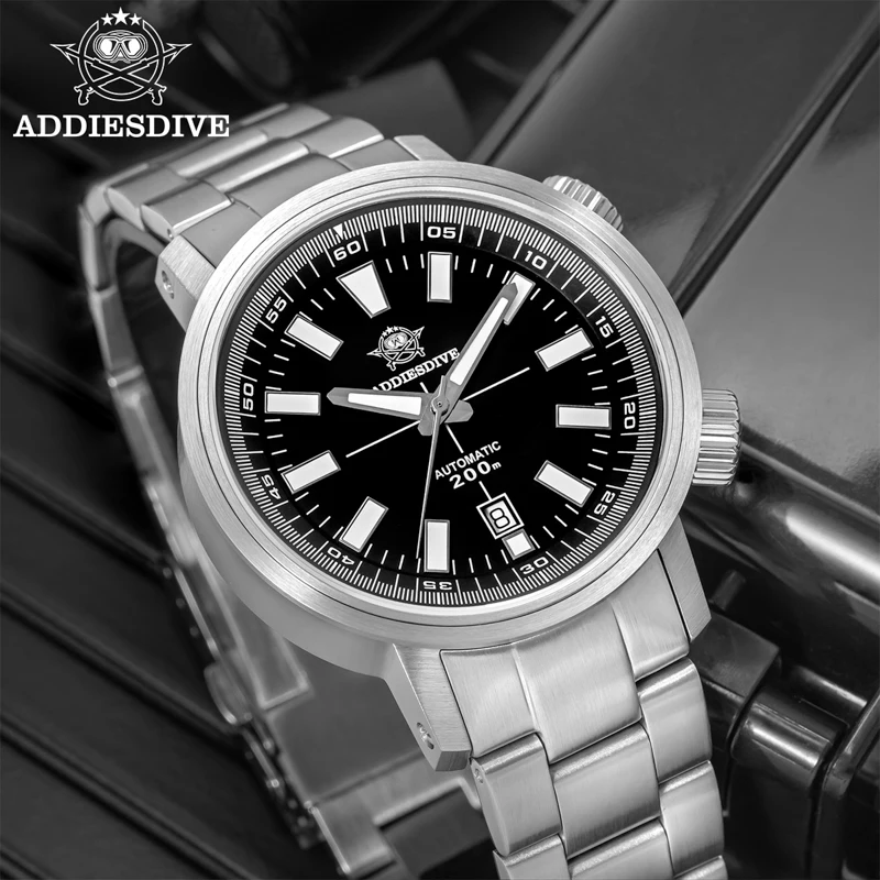 

ADDIESDIVE Automatic Mechanical Watches 8215 Sapphire Crystal Reloj Hombre 200M Waterproof BGW9 Super Luminous Men Diver's Watch