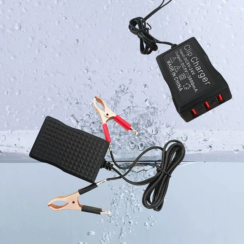 High Performance DC Converter With Battery Clip 5V 3 USB Port DC Power Adapter Buck Charging Module For Phone Tablets