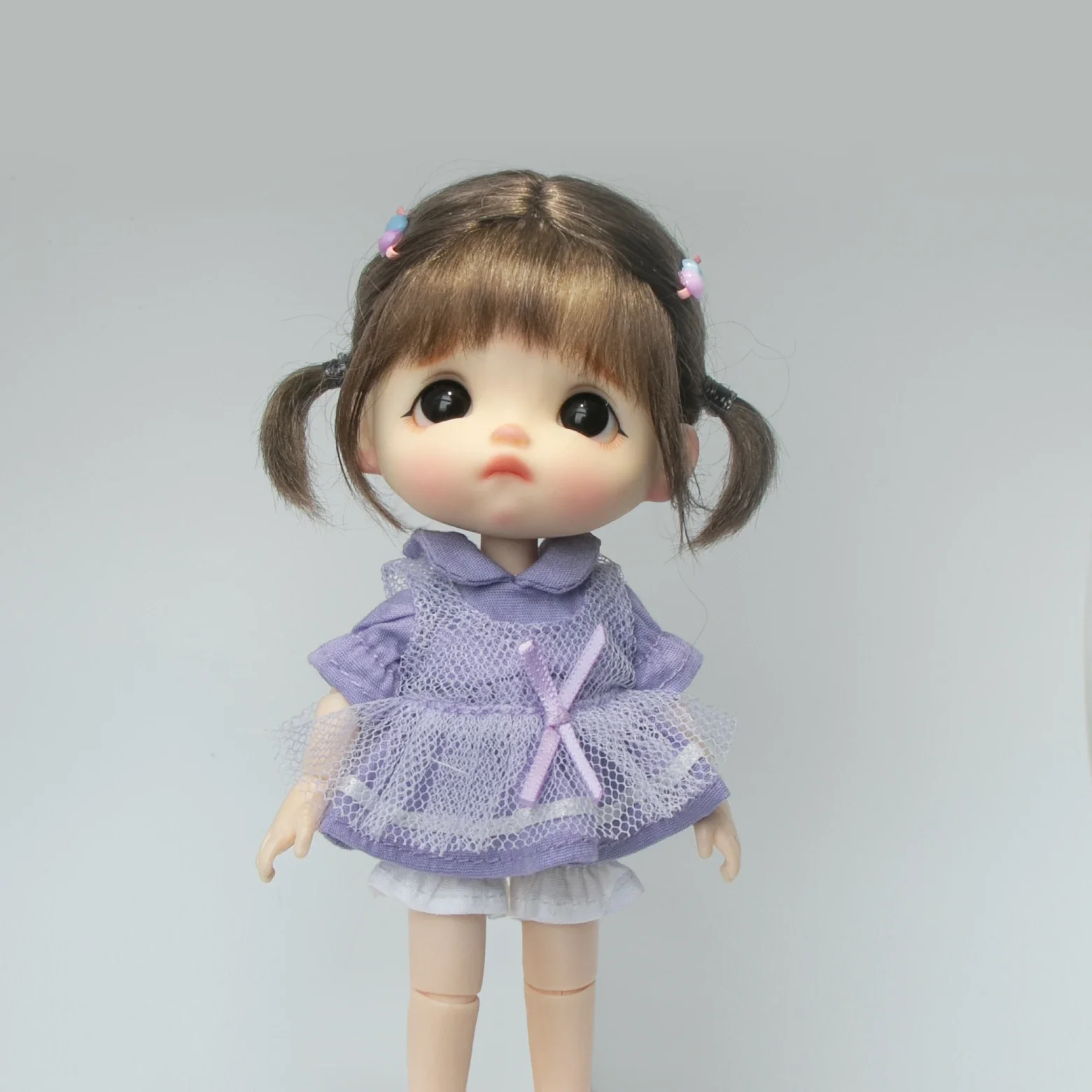 Kucyk włosy uczennicy kok uroczy warkocz grzywka pół-ponięty mohair miękka peruka upięcie do Ob11 1/8 1/12 BJD Akcesoria dla lalek 5-6 cali