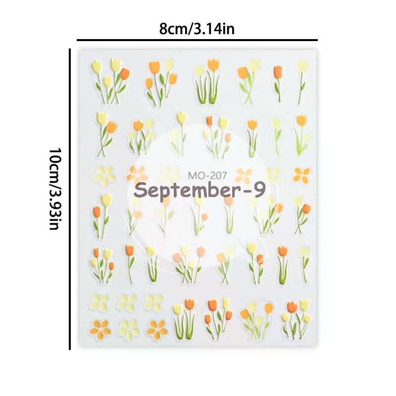 5D Flowers Nail Stickers  Design Spring Floral Leaf Self-Adhesive Nail Decals Small Fresh Flowers Sliders Manicure Decor