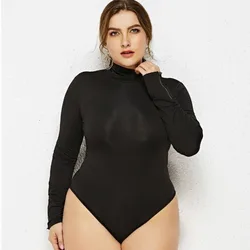 #2112 Spring 2024 Black White Red Turtleneck Bodysuit Women Long Sleeve Sexy Body Femme With Zipper Thong Bodysuit Female Sexy