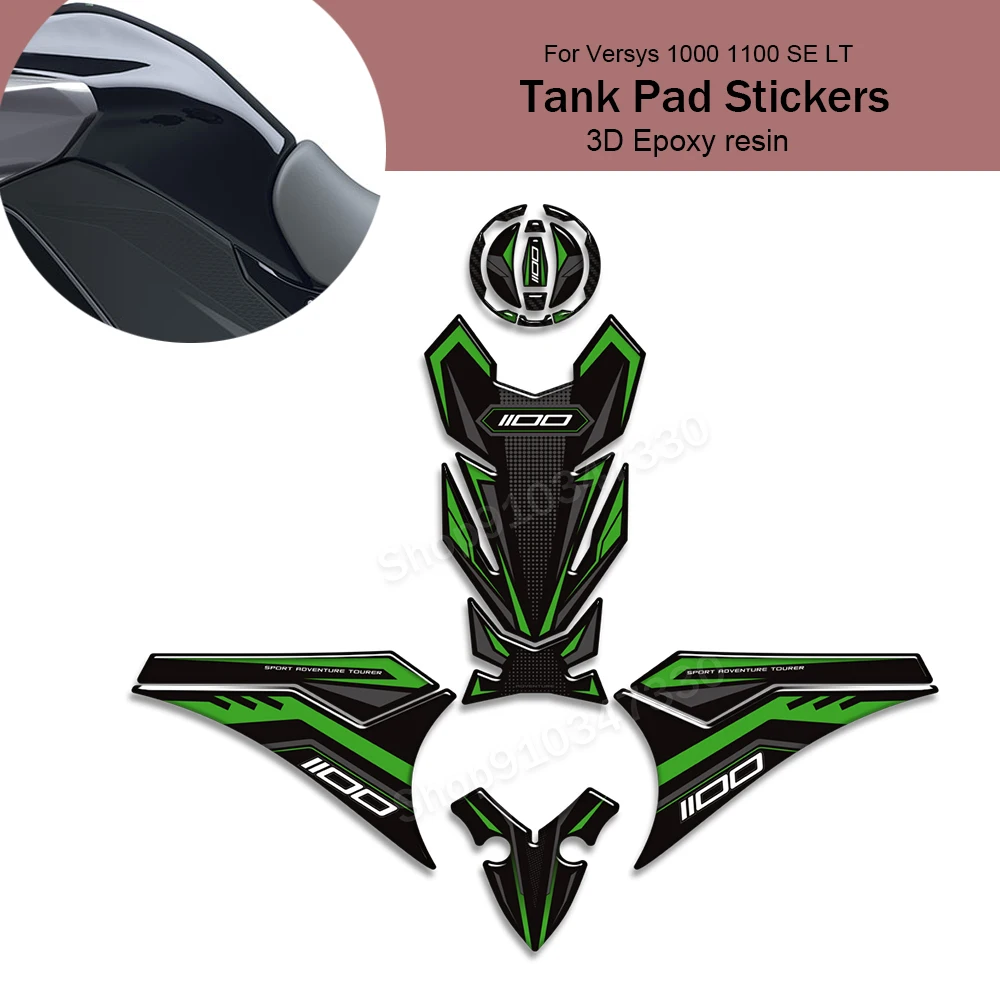 3D Epoxy Resin Stickers Fit For Versys 1000 1100 SE LT Sport Motorcycle Accessories Tank Pad Stickers Protection Decals