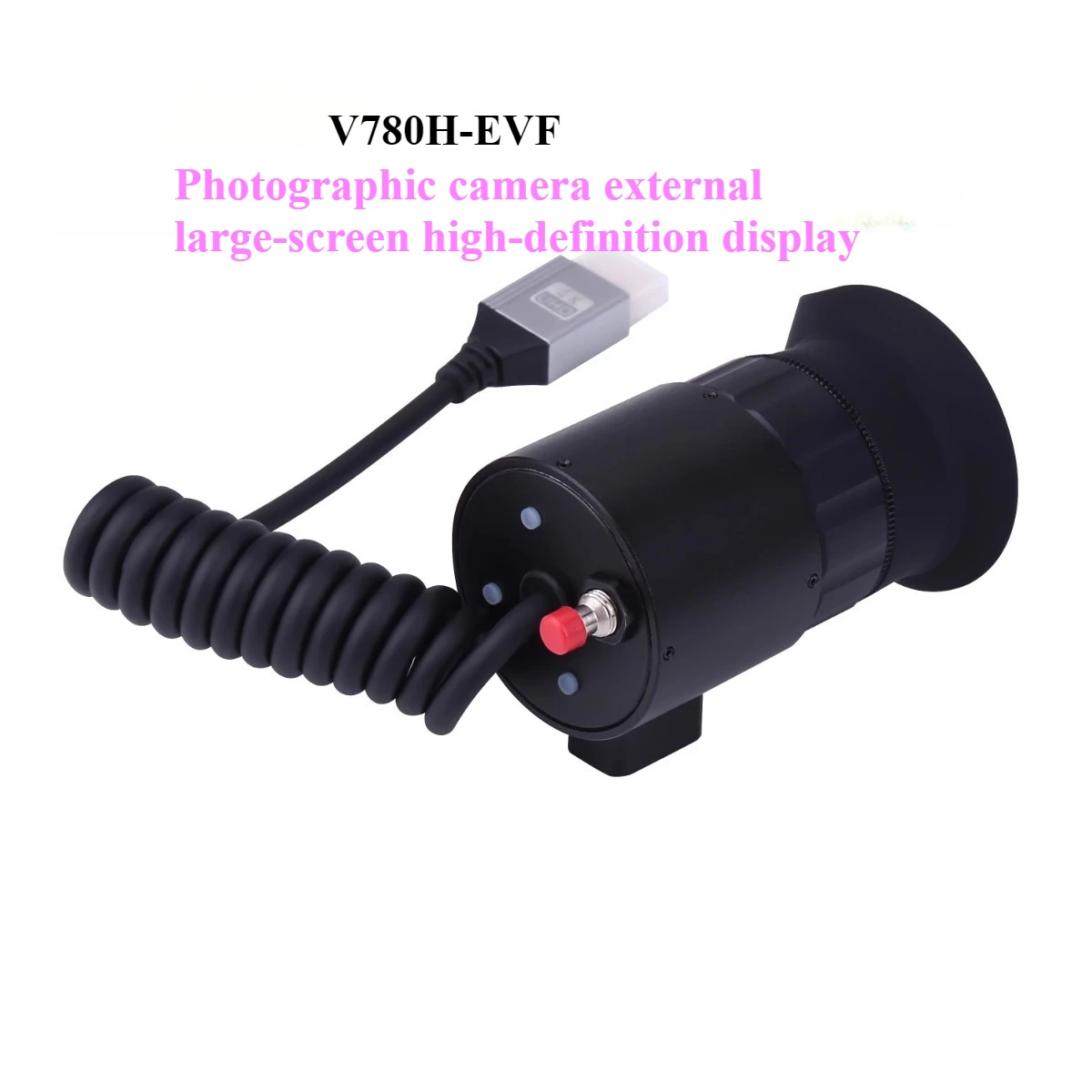 V780H-EVF Portable Large Screen HDMI-compatible Electronic Viewfinder Photographic Camera External Display with Hot Shoe Holder