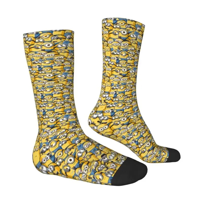 Custom Harajuku M- Minions Anime Socks Women Men Warm 3D Printing Cartoon M- Minions Sports Basketball Socks