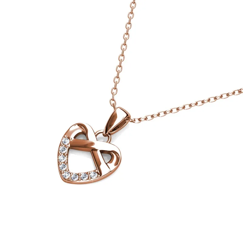 قلادة Daisini أنيقة على شكل قلب مع كريستال سواروفسكي هدية مجوهرات عصرية للنساء الذكرى السنوية لعيد الحب للزوجين #3