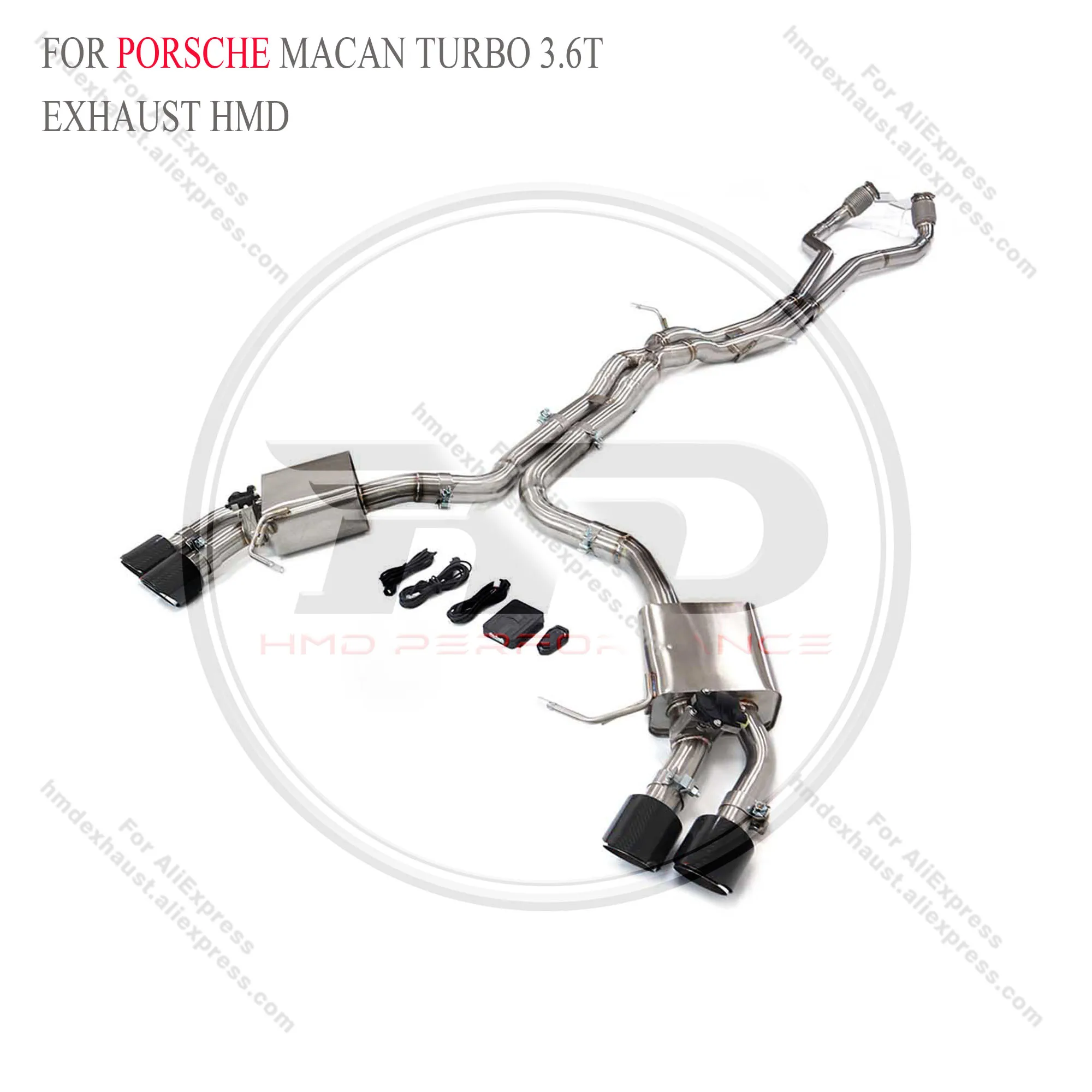 

Выхлоп HMD для Porsche macan Turbo 3.6T Catback SS304, электронный клапан, высокопроизводительный глушитель, высококачественная резонансная трубка