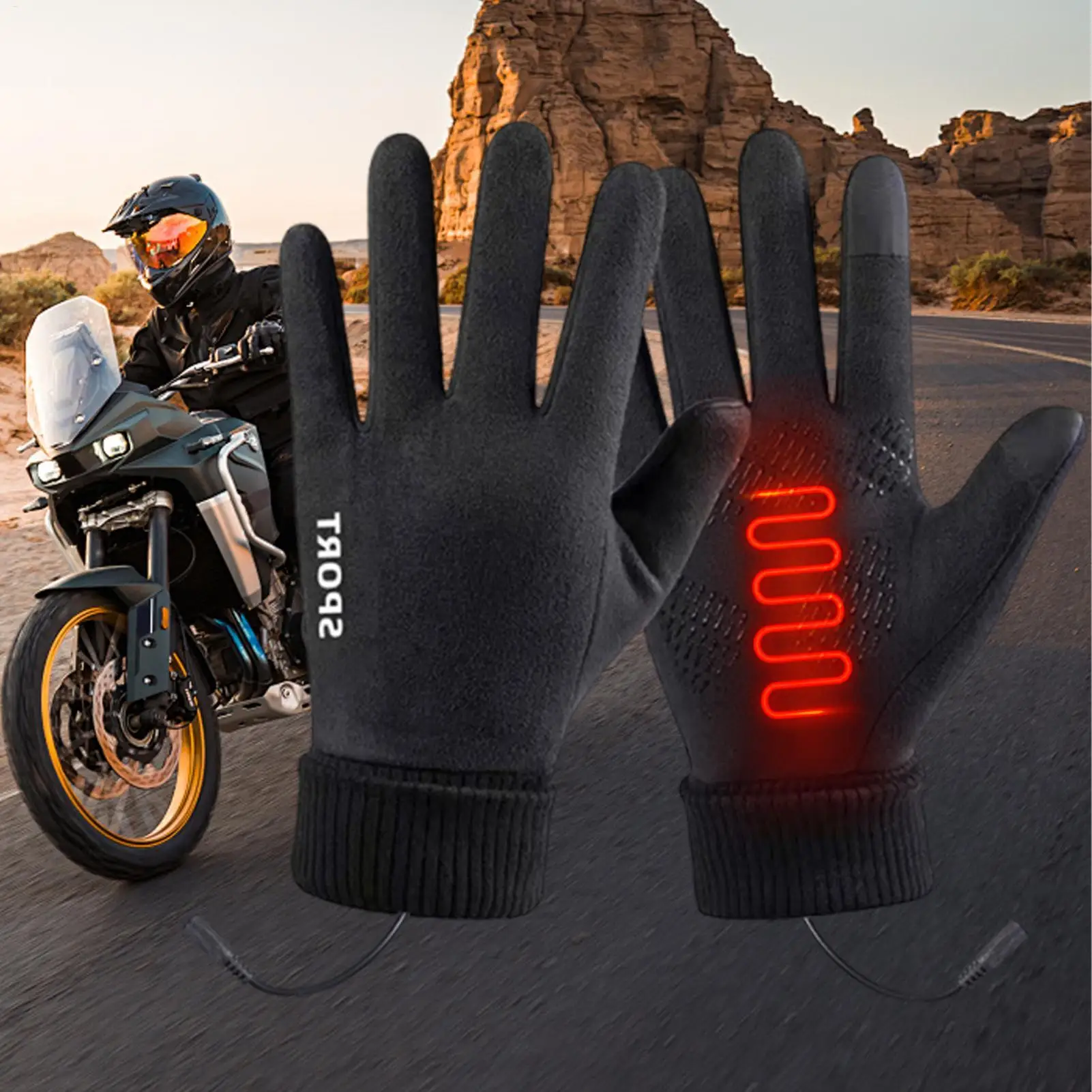 Guanti riscaldati da donna Guanti riscaldanti USB 3 impostazioni di calore Guanti touchscreen per ciclismo Sci Corsa Escursionismo Sport invernali