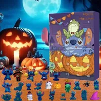 MINISO Stitch Christmas Advent Calendar Box Anime Figures Model Doll Xmas Gift 24-Day Countdown Surprise Box Children's Toys