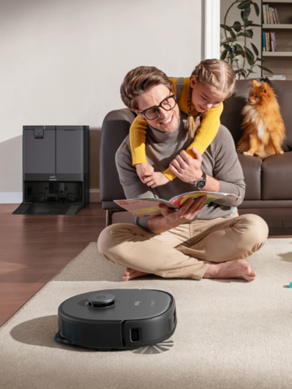 eufy X10 Pro Omni Robot Vacuum and Mop Combo, 8,000 Pa Suction, Dual Mops with 12 mm Auto-Lift and Carpet Detection, AI Obstacle Avoidance, Auto Mop Washing, Auto Drying, Self-Emptying, Self-Refilling
