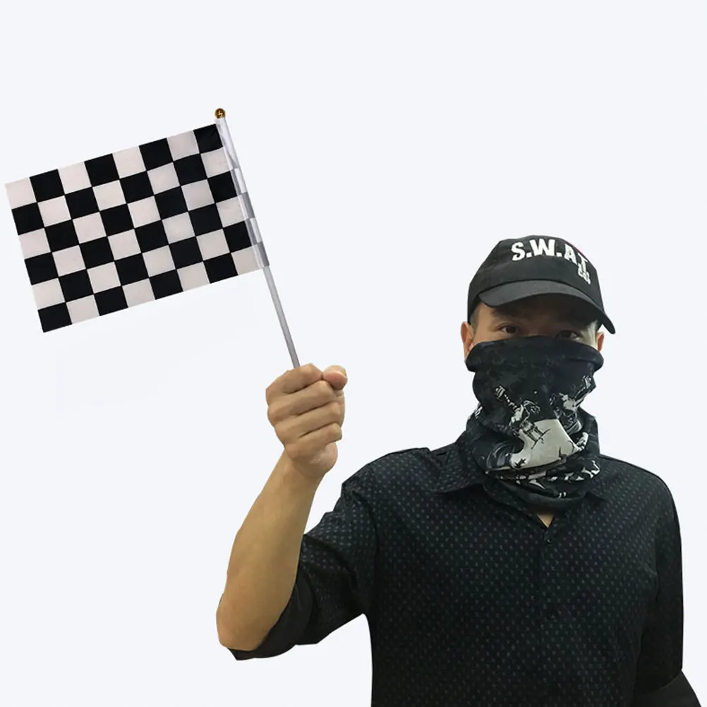 

25Pcs Black and White Checkered Flags High Class Polyester for Racing Party Favors Decor Checkered Flag Racing Flag