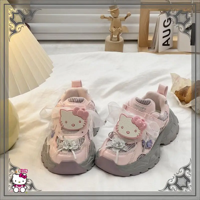 حار سانريو مرحبا كيتي أحذية رياضية للأطفال Kawaii أنيمي طالب عادية عدم الانزلاق مقاوم للماء ، مقاومة للاهتراء الراحة الخريف أبي الأحذية #2