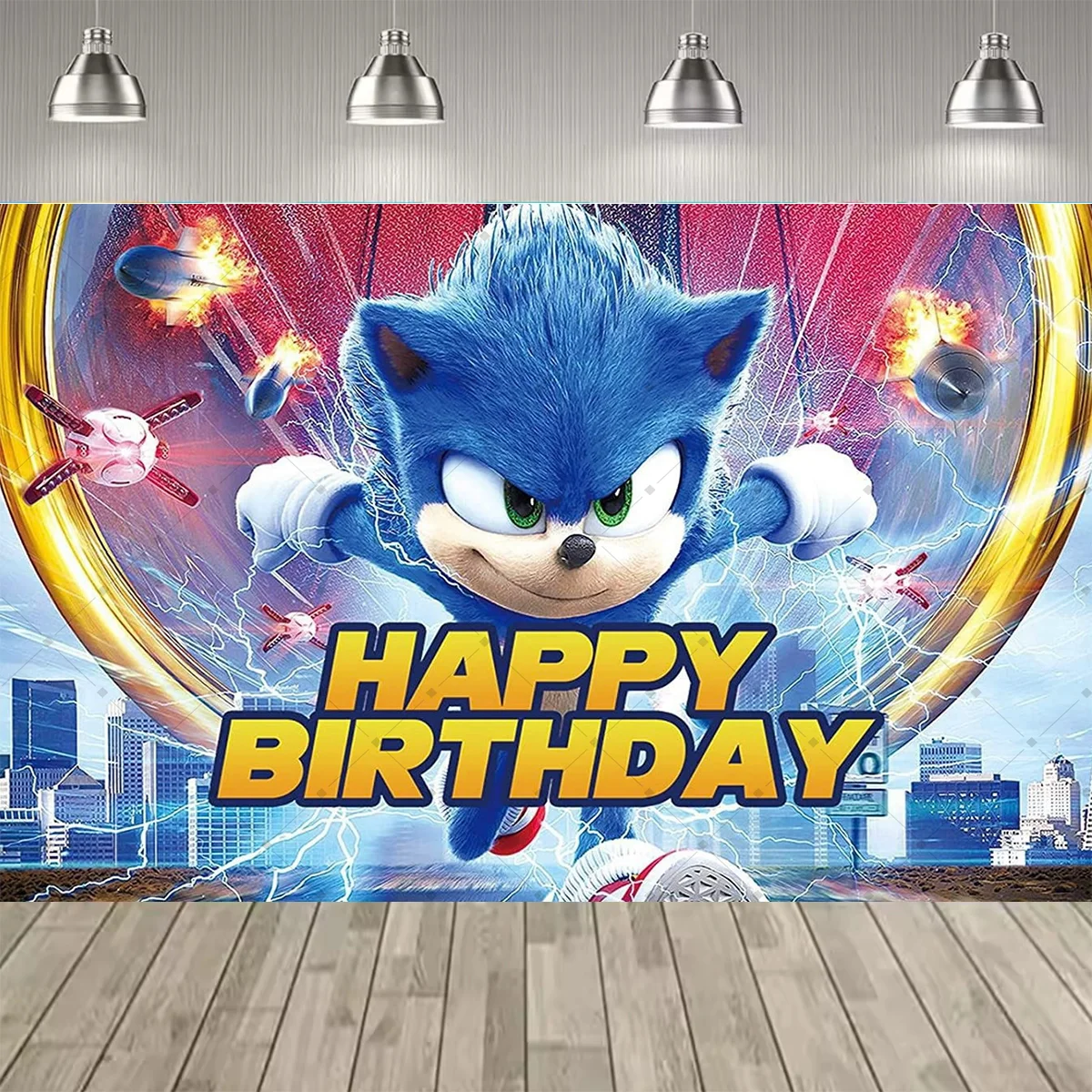 Cartoon Blue Hedgehog Photo Pa - Desk Setup Background review and price