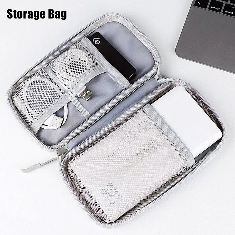 

Large Capacity Travel Organizer Carry Case Portable Data Cable Storage Bag Waterproof Electronic Accessories Storage Punch