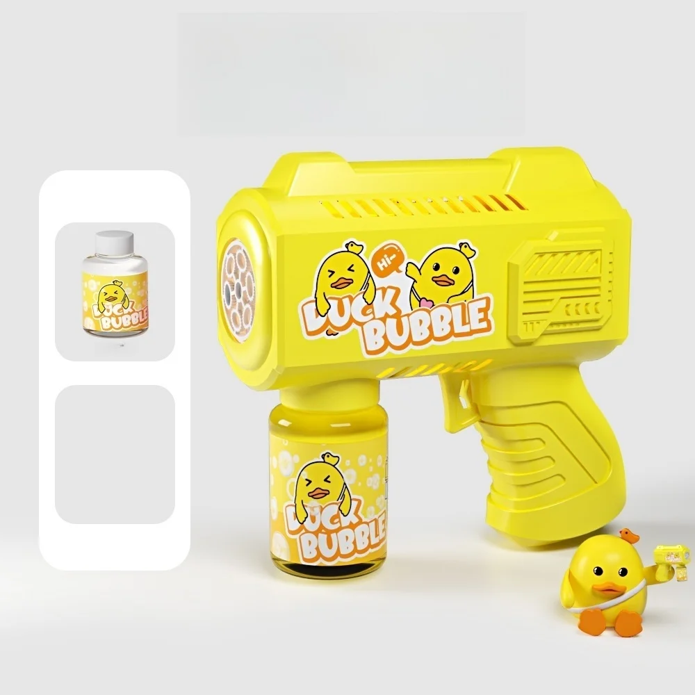 2025年新型リトルイエローアヒルバブルマシン10穴スペース電動バブルマシンネット有名人ホットスタイルハンドヘルドバブルガンおもちゃ