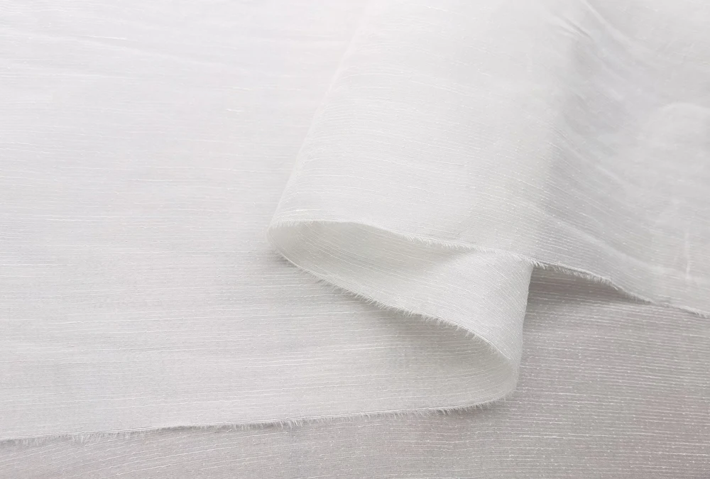 Mulberry Silk Linen 54\'\' Wide By Meters Natural White Silk Flax Fabric Slubbed