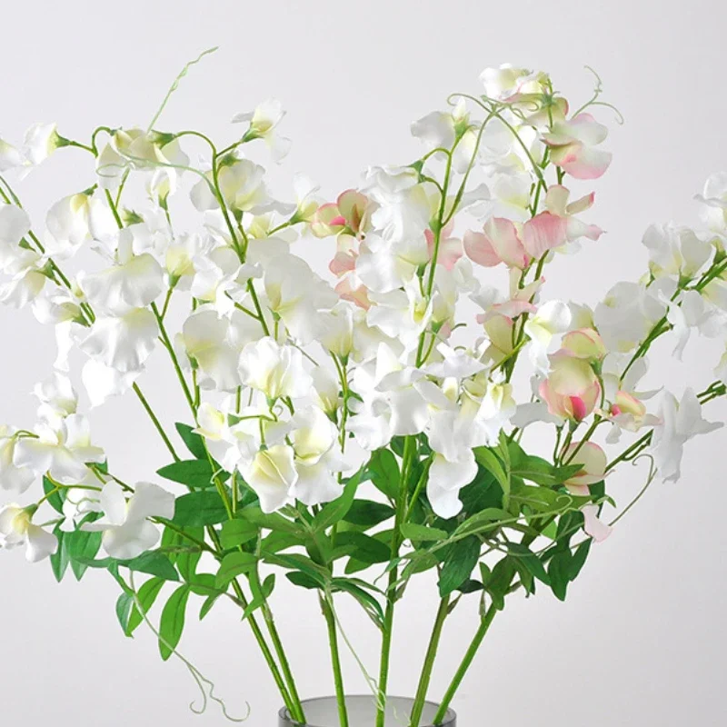 76 ซม.ประดิษฐ์ดอกไม้ 3 Forked Peaเต้าหู้พุดดิ้งดอกไม้ห้องนั่งเล่นตกแต่งบ้าน 3D ดอกไม้ผ้าไหมจัดงานแต่งงาน