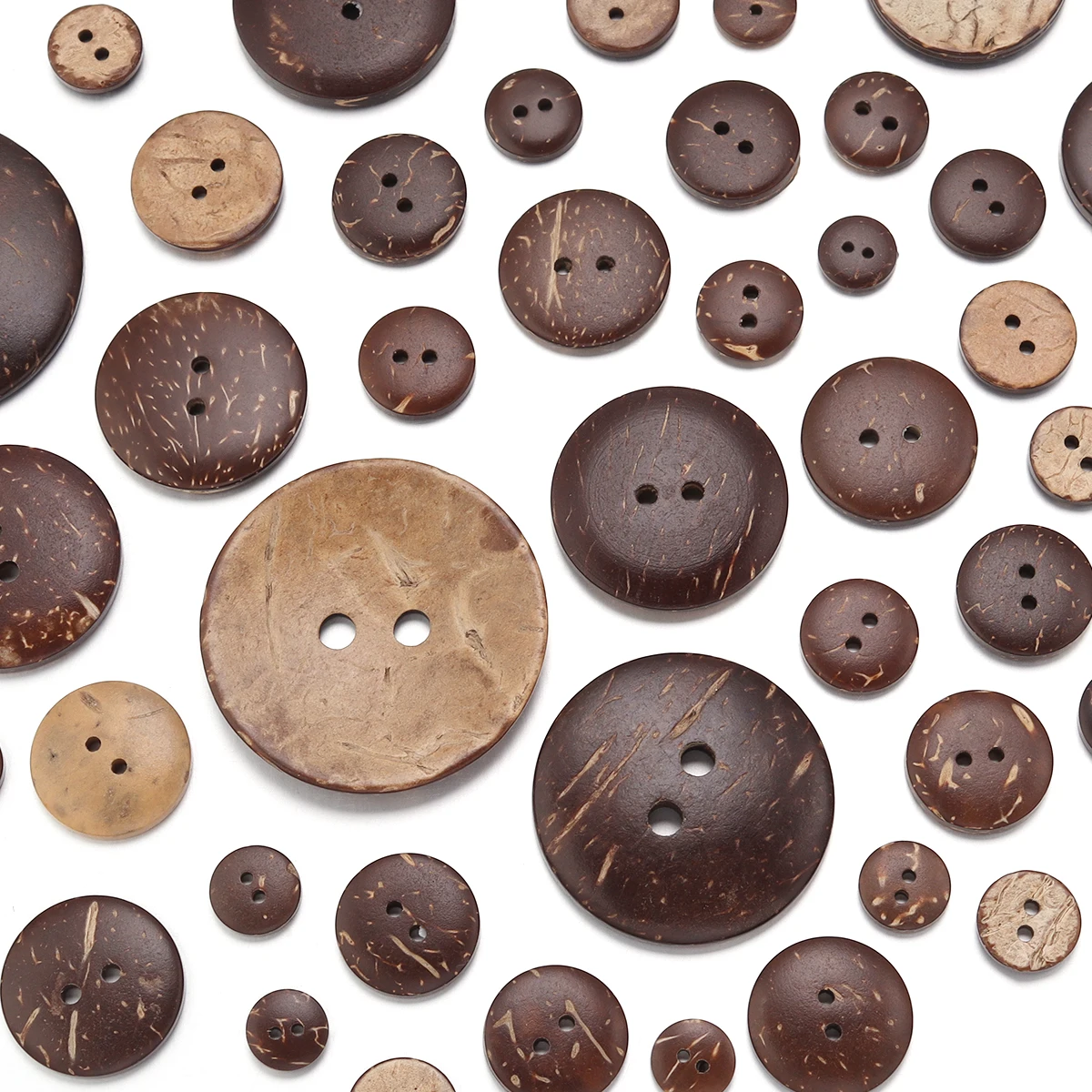 Different specifications Coconut Shell Buttons Round Two-eye Button For Matching Shirt Sweater Clothing DIY Sewing